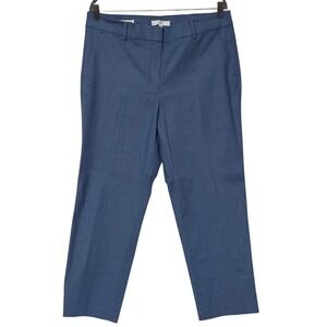 LOFT‎ The Riviera Slim Pants Blue Size 12 Cotton Blend Stretch Cropped Ankle